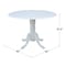 International Concepts Round 42 in Round Dual Drop Leaf Pedestal Table, White, 42 in W, 42 in L, 29.5 in H, Wood, White T08-42DP - alternate 8